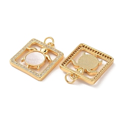 Pendenti in zirconi cubici trasparenti in micro pavè di ottone&nbsp;KK-B083-29A-G