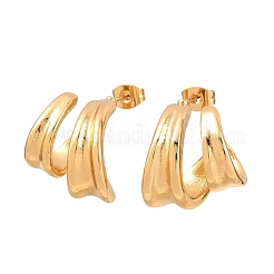 Pendientes de botón de acero inoxidable 304&nbsp;EJEW-L317-01G-02
