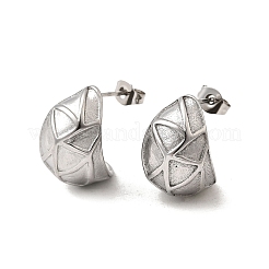 Pendientes de botón de acero inoxidable 304&nbsp;EJEW-F381-01A-P
