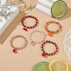 Bracciali con perline rotonde in pietre preziose naturali&nbsp;BJEW-JB09051