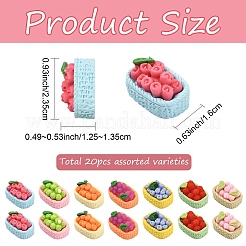 20 Stück opake Harz-Imitat-Obst-Decoden-Cabochons&nbsp;RESI-YW0005-39