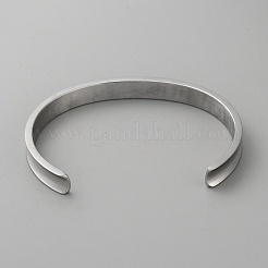 Bracelets à manchette ouverte en acier inoxydable&nbsp;BJEW-WH0516-03P