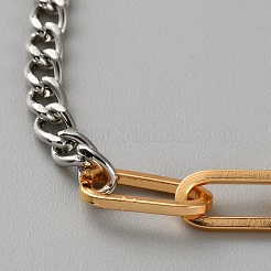 Bracelets en laiton avec chaîne gourmette et trombone pour femmes&nbsp;BJEW-WH0016-64