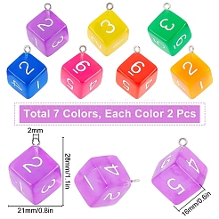 14 stücke 7 farben acryl anhänger&nbsp;TACR-SC0001-12