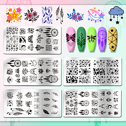 5 Stück DIY-Nagelkunst-Vorlagen aus Edelstahl&nbsp;AJEW-PH0006-51