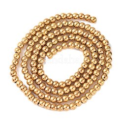 Brins de perles d'hématite non magnétiques synthétiques galvanisées&nbsp;G-H027-C01-02