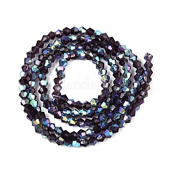 Ab couleur plaqué perles de verre transparent brins&nbsp;GLAA-G127-01R