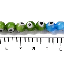 Fili di perline di lampwork fatte a mano con tema chakra malocchio&nbsp;LAMP-G164-06B