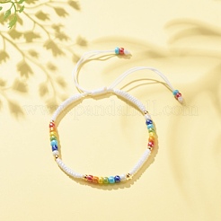 Braccialetto di perline di semi di vetro&nbsp;BJEW-JB08199-06