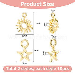 20pcs 2 estilos encantos de latón&nbsp;KK-HS0015-55