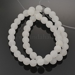 Jade blanc naturel perles rondes brins&nbsp;X-G-D662-8mm