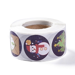 8 rouleau d'autocollants en papier auto-adhésif à pois ronds de noël&nbsp;DIY-A042-01E