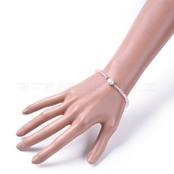 Bracelets extensibles avec perles en quartz rose naturel&nbsp;BJEW-JB04676-01