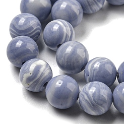 Brins de perles d'agate en dentelle bleue synthétique&nbsp;G-B071-F02-02