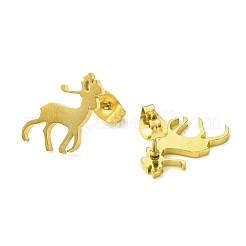 Graziosi orecchini a bottone in acciaio inossidabile 304 con tema animale&nbsp;EJEW-B041-03F-G