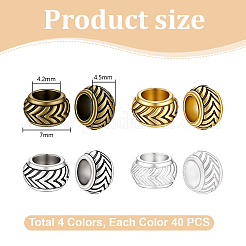 160 pz 4 colori perline europee in lega stile tibetano&nbsp;FIND-PH0038-91