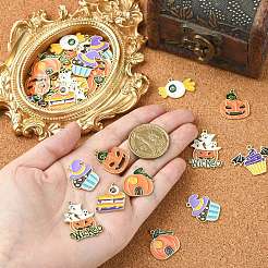 35pcs 7 Arten Halloween-Legierungs-Emaille-Anhänger&nbsp;ENAM-CJ0003-98