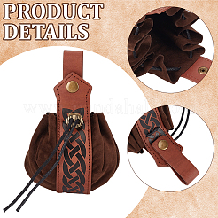 2 cartera vikinga de piel sintética semicircular&nbsp;AJEW-CL0003-66