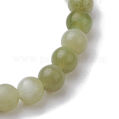 Bracelets extensibles en perles rondes en jade vert naturel de 6 mm&nbsp;BJEW-JB10854