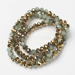 Chapelets de perles en verre électroplaqué&nbsp;EGLA-A034-J8mm-O02