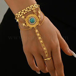 Böhmische Gliederringarmbänder aus Legierung mit Blumenmuster für Damen&nbsp;NH6522