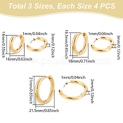 Orecchini a cerchio huggie in acciaio inossidabile 304&nbsp;EJEW-UN0001-25G