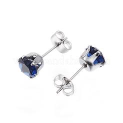 Orecchini a bottone in acciaio inossidabile 304&nbsp;EJEW-F053-B