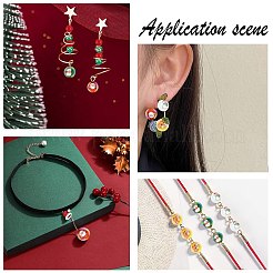 50 perles acryliques opaques imprimées sur le thème de Noël&nbsp;OACR-CJ0002-20