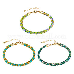 3 Stück 3 Farben 4 mm geflochtene Nylonschnur-Armbänder&nbsp;FIND-TA0009-49