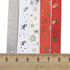10 m 5 Farben Heißprägung Weihnachts-Polyesterbänder-Set&nbsp;X1-OCOR-Q026-02