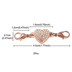 Legierung Kristall Strass Magnetschließen&nbsp;ALRI-YW0001-10RG