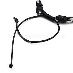 Bracelets de cordons en cuir de vachette tressés réglables unisexes&nbsp;BJEW-JB05393-03