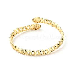 Bracelet de manchette ouvert en forme de larme avec zircon cubique transparent&nbsp;BJEW-J165-01G