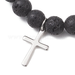 3 bracciale elastico con perline di pietre preziose miste naturali e sintetiche&nbsp;BJEW-JB13252