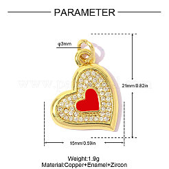 Colgante micropavé cubic zirconia de latón&nbsp;KK-OY015-74G