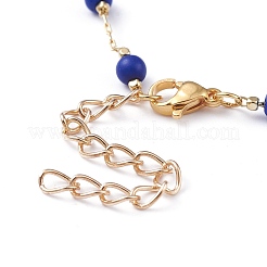 Pulseras redondas de cuentas de turquesa sintética (teñidas)&nbsp;BJEW-JB05274-02