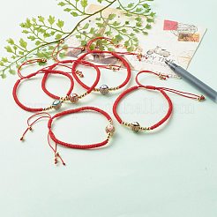 Braccialetto di perline intrecciate tonde con malocchio per ragazze donne&nbsp;BJEW-JB06974