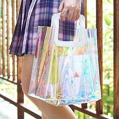 2 Farben PVC Laser transparente Tasche&nbsp;ABAG-SZ0001-03A