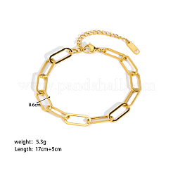Einfache 304 Edelstahl Büroklammer Ketten Armbänder für Sommer Strand&nbsp;PM6439-9