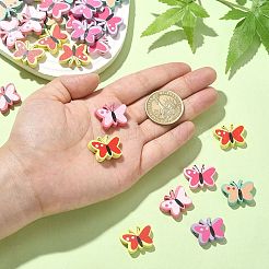 30 pièces de perles de bois peintes à la bombe&nbsp;WOOD-CJC0008-02