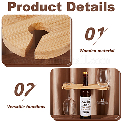 Portabicchieri da vino in legno di bambù sotto il mobile&nbsp;ODIS-WH0025-214B