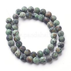 Natürliche afrikanische türkisfarbene (Jaspis) Perlenstränge&nbsp;G-P214-03-8mm