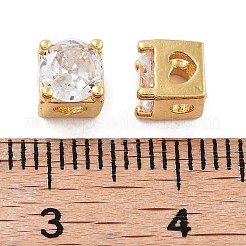 Perles de placage en laiton avec zircone cubique de micro pave&nbsp;KK-Z071-39G