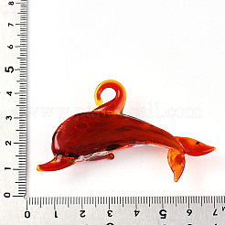 Handgefertigte Silberfolie lampwork großen Anhänger&nbsp;LAMP-T023-13