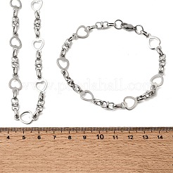 Schmucksets aus Herzgliederkette und Armband aus Edelstahl 304&nbsp;SJEW-L199-08P