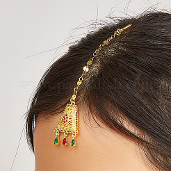 Haarverlängerungskette aus Messing mit Quasten im Ethno-Stil und Zirkonia für Damen&nbsp;LR5760-3