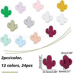 24pcs 12 Farben Silikonperlen&nbsp;SIL-CA0001-06