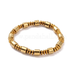 Bracciale con collana di perline a colonna in ematite sintetica e ottone con fermagli magnetici&nbsp;SJEW-G079-01B