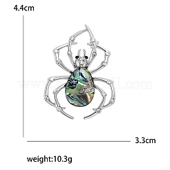 Broche créative en forme d'araignée en coquille d'ormeau&nbsp;PW-WGB0402-01