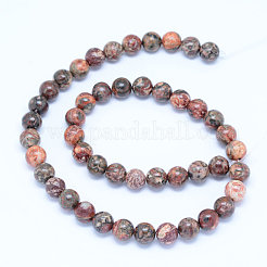 Fili di perline jasper naturali di pelle di leopardo&nbsp;X-G-J358-05-6mm